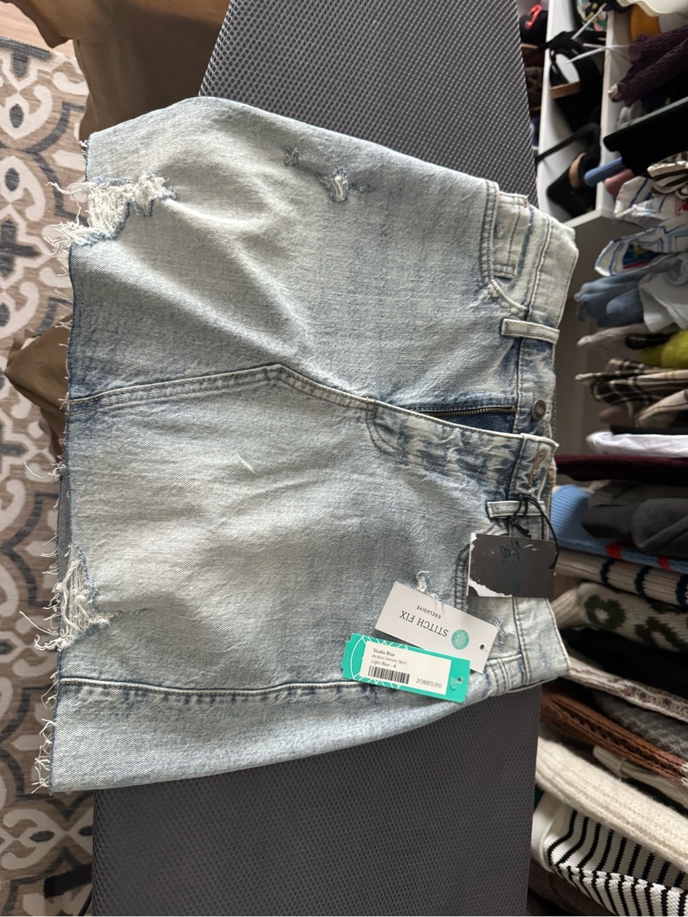 Studio Blue Light Blue Denim Skirt with Stitch Fix Tag